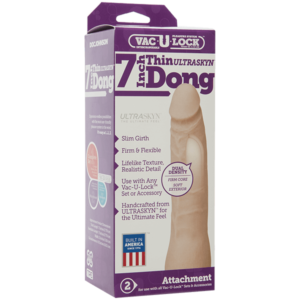 Packaging | Doc Johnson Vac-U-Lock 7-inch Ultraskyn Thin Dildo | Vanilla at My Best Orgasm