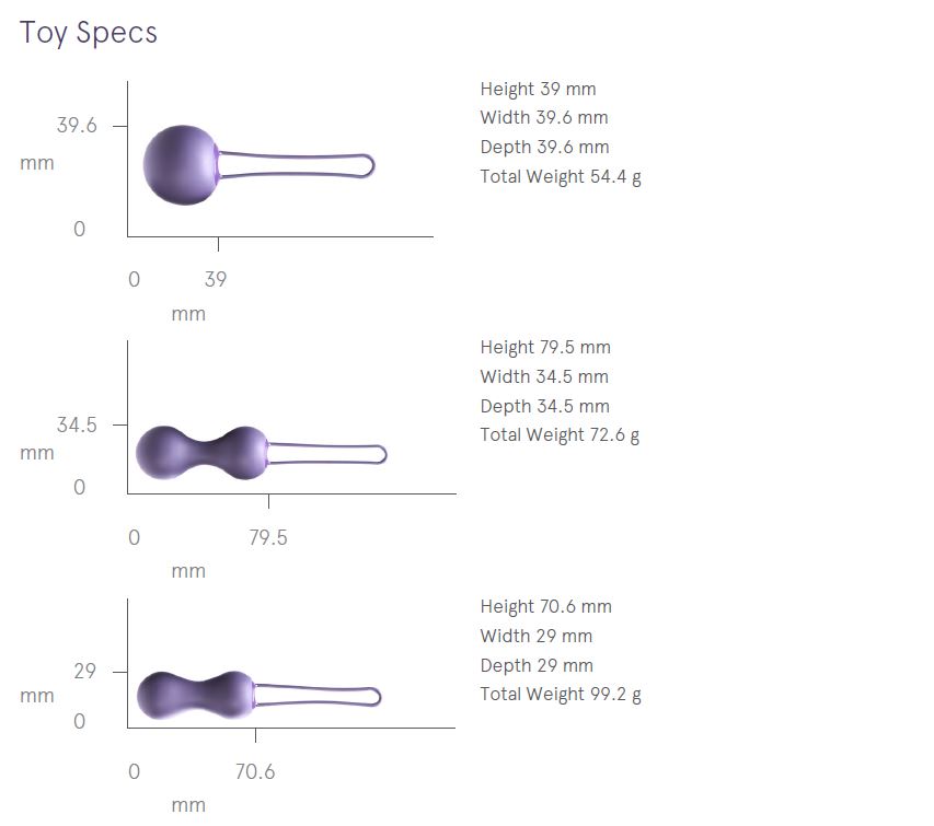 Je Joue Ami 3-Step Kegel Training Set Specs