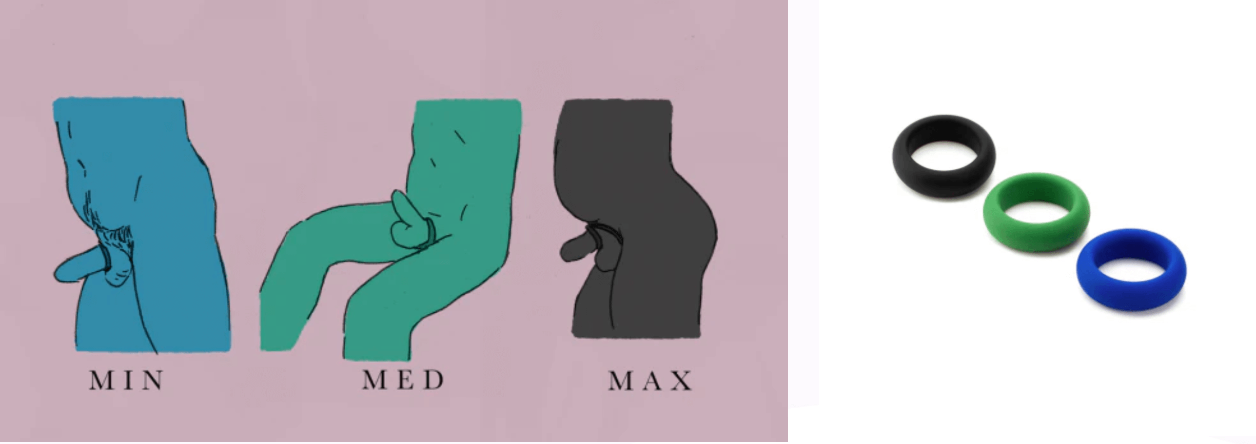 Je Joue | Silicone Cock Ring Trio Diagram