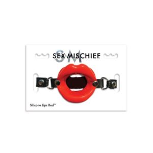 Sex & Mischief Silicone Lips Open Mouth Gag - Red