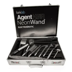 Stockroom KinkLab Agent Noir Neon Wand Electrosex Kit at My Best Orgasm