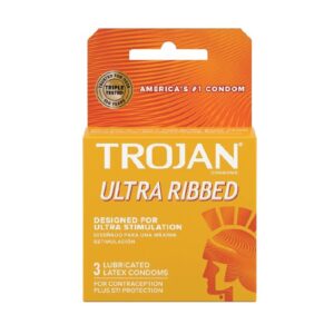 Trojan Ultra Ribbed Condoms - 3-Pack