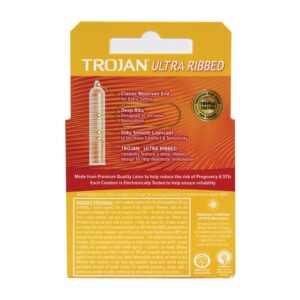 Trojan Ultra Ribbed Condoms - 3-Pack