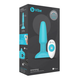 b-Vibe Rimming 2 Rotating and Vibrating Remote Control Butt Plug - Teal