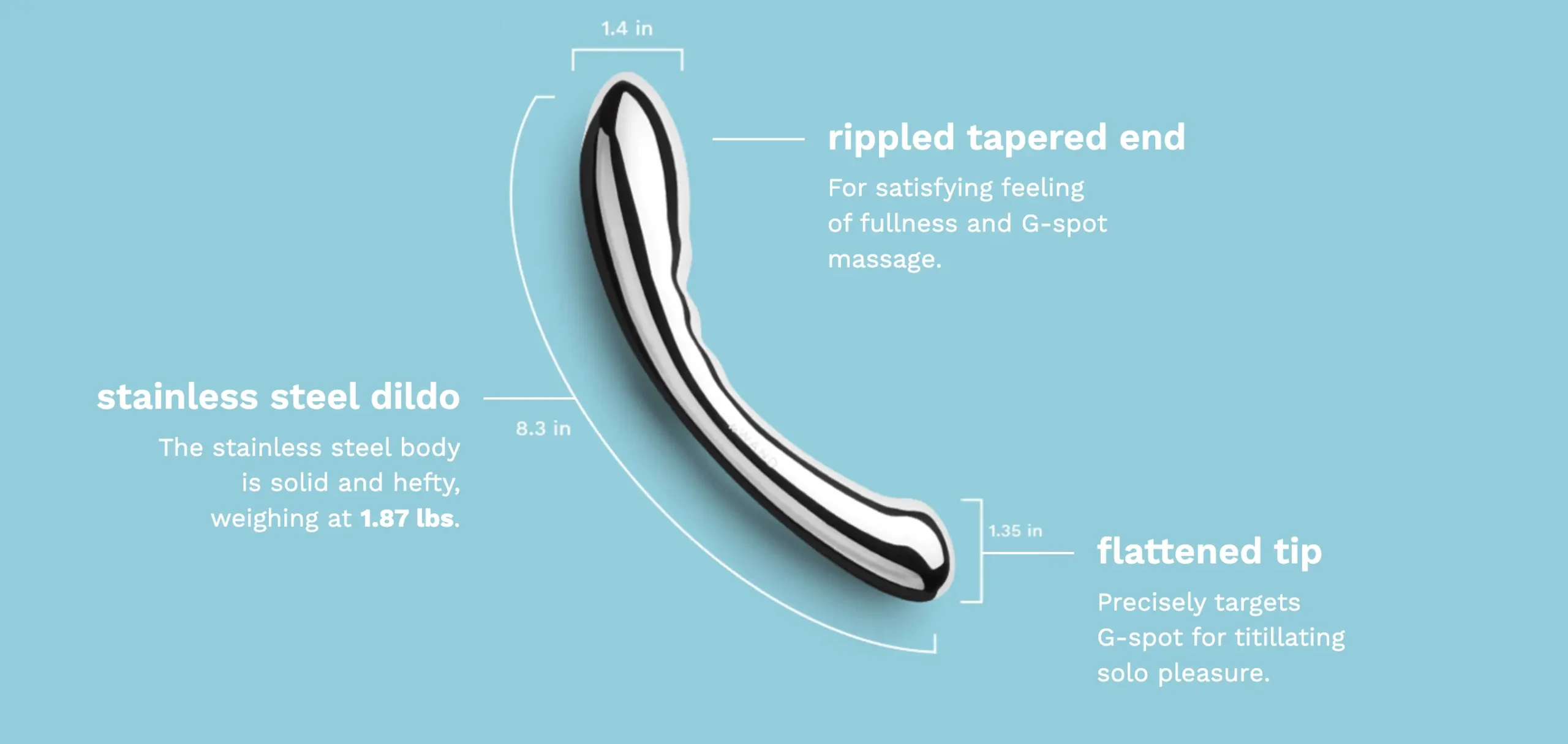 le-wand arch stainless-steel g-spot dildo features