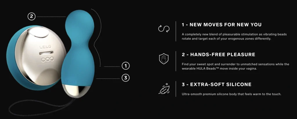 LELO HULA Beads Remote-controlled Vibrating Ben Wa Balls - Highlights