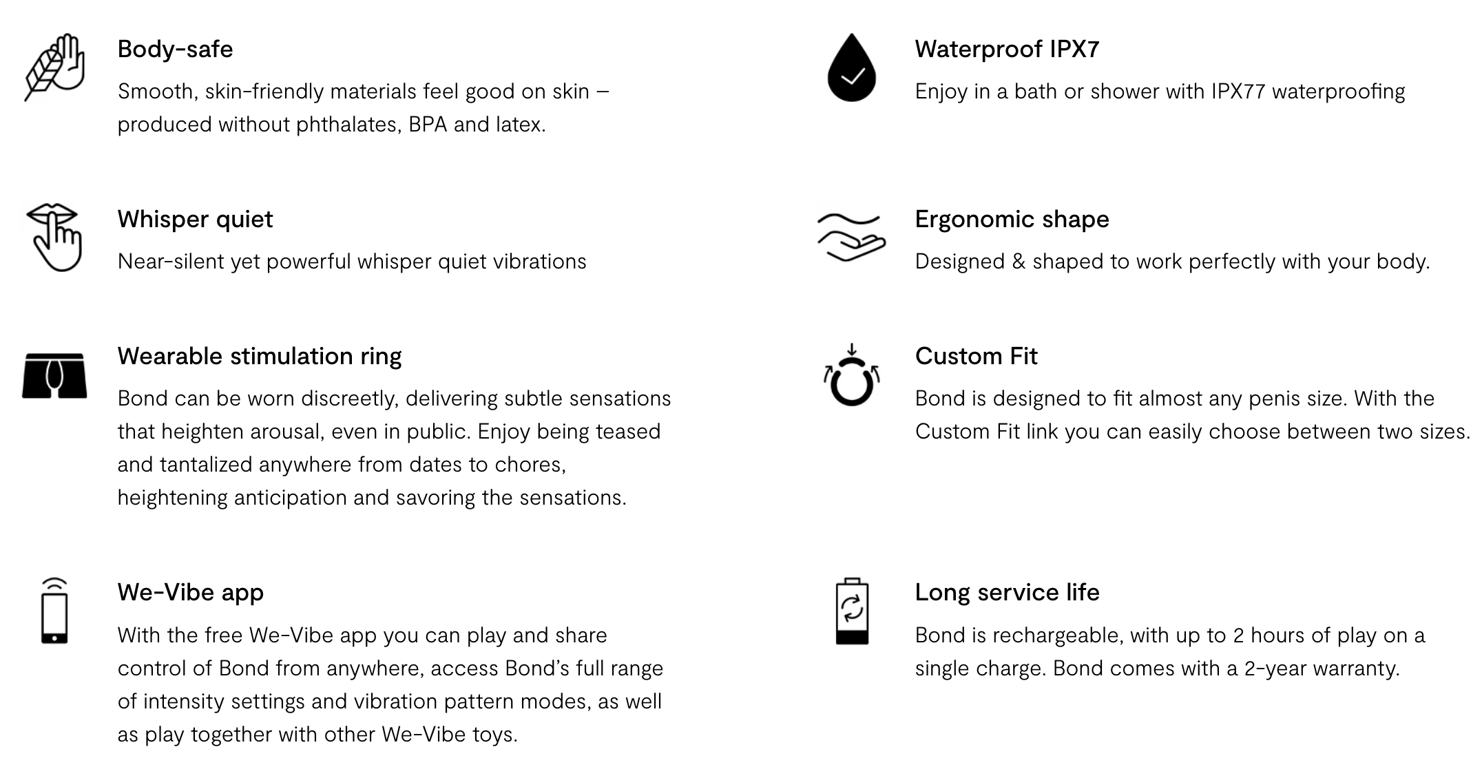 We-Vibe Bond Wearable Stimulation Penis Ring Features