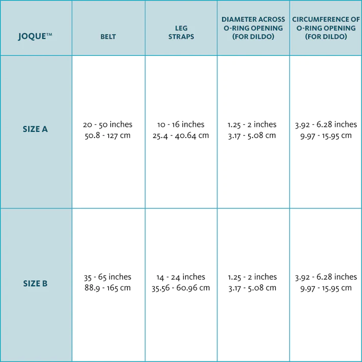 SpareParts JOQUE Adjustable Strap-On Harness Size Chart | My Best Orgasm