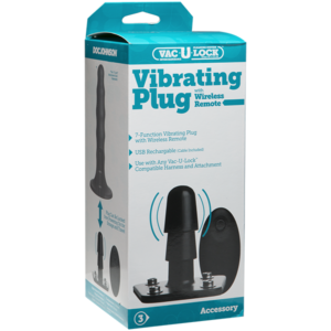 Doc Johnson Vac-U-Lock Vibrating Plug accessory with Wireless Remote at My Best Orgasm