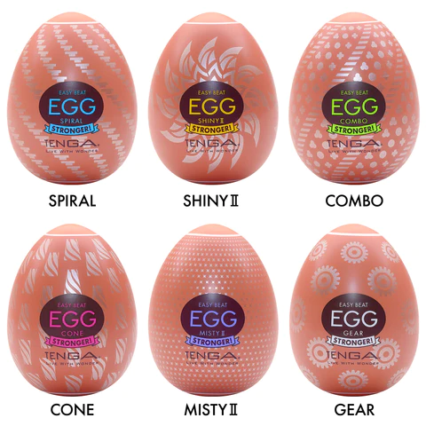 TENGA EGG Hard Boiled II Variety Pack Disposable Male Masturbator Set Lineup.