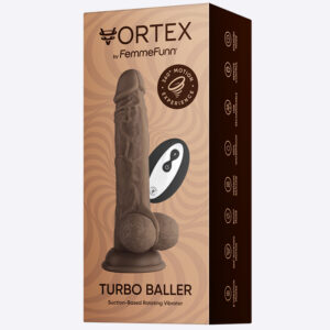 FemmeFunn Vortex Turbo Baller 2.0 Realistic Vibrator Dildo, Cocoa at My Best Orgasm