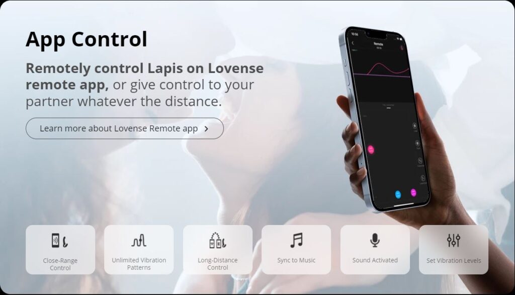 Remotely control the Lovense Lapis double-ended vibrating strapless strap-on with the Lovense Remote App | My Best Orgasm