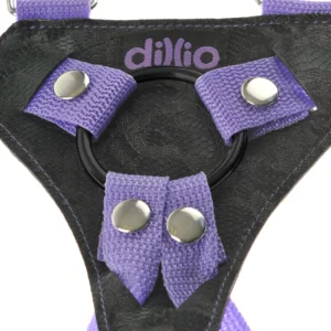 Pipedream Dillio 7-inch Dildo Purple Strap-On Suspender Harness Set at My Best Orgasm