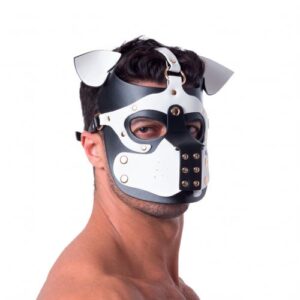 665, Inc. Bondage Pup Hood - Black & White BDSM Fetish Gear