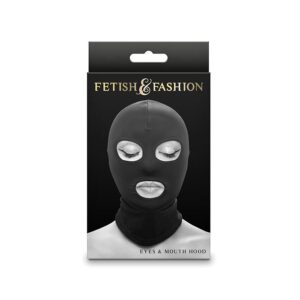 NS Novelties Fetish & Fashion Eyes and Mouth Hood - Black