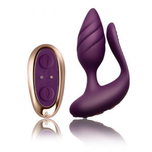 Rocks Off Cocktail Double Stimulation Butt Plug - Purple