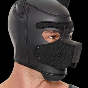 Shots Ouch! Neoprene Puppy Hood for BDSM Play - Black