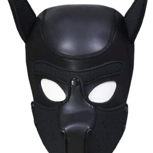 Shots Ouch! Neoprene Puppy Hood for BDSM Play - Black