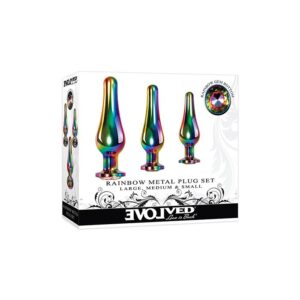 Evolved Novelties Rainbow Metal Butt Plug Set