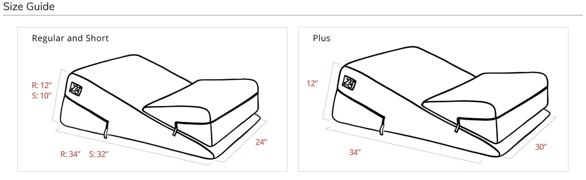 LIberator Wedge + Ramp Combo Sex Pillow Size Guide