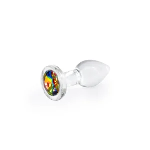 NS Novelties Crystal Desires Round Rainbow Gem Butt Plug - Small