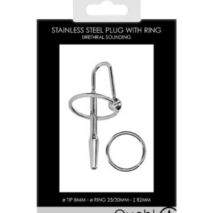 Shots Ouch! Urethral Sounding Stainless Steel Plug with Ring