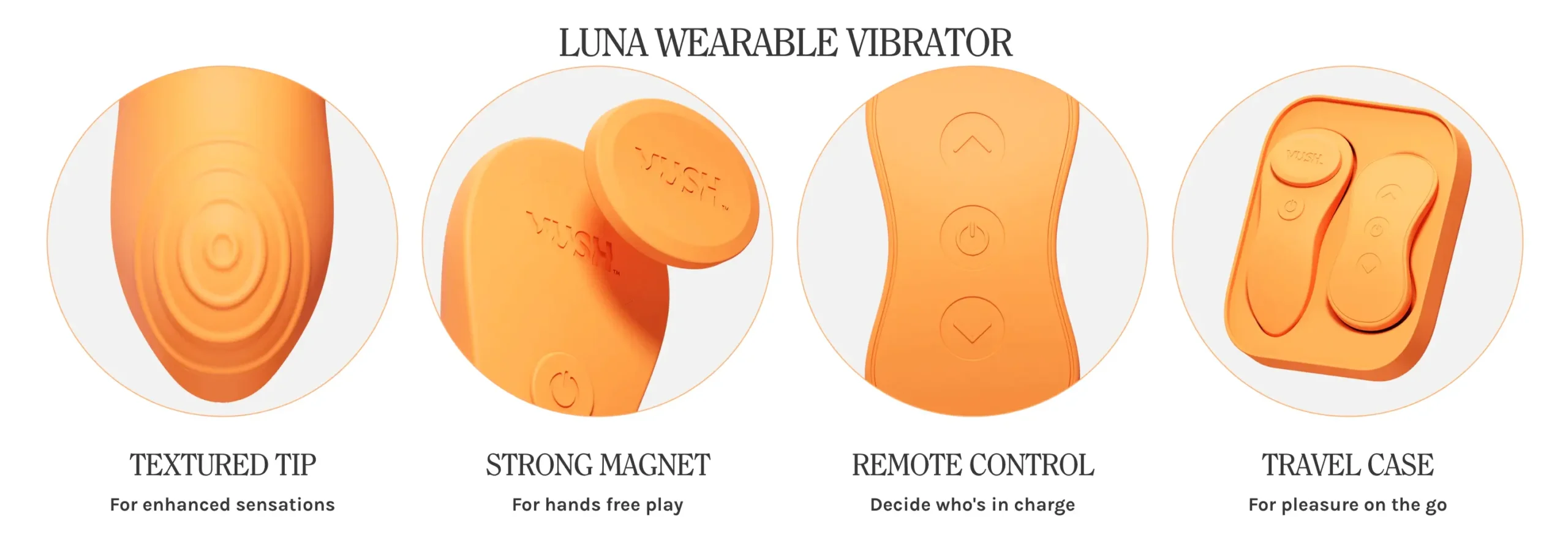 VUSH Luna Rechargeable Wearable Vibrator - Highlights