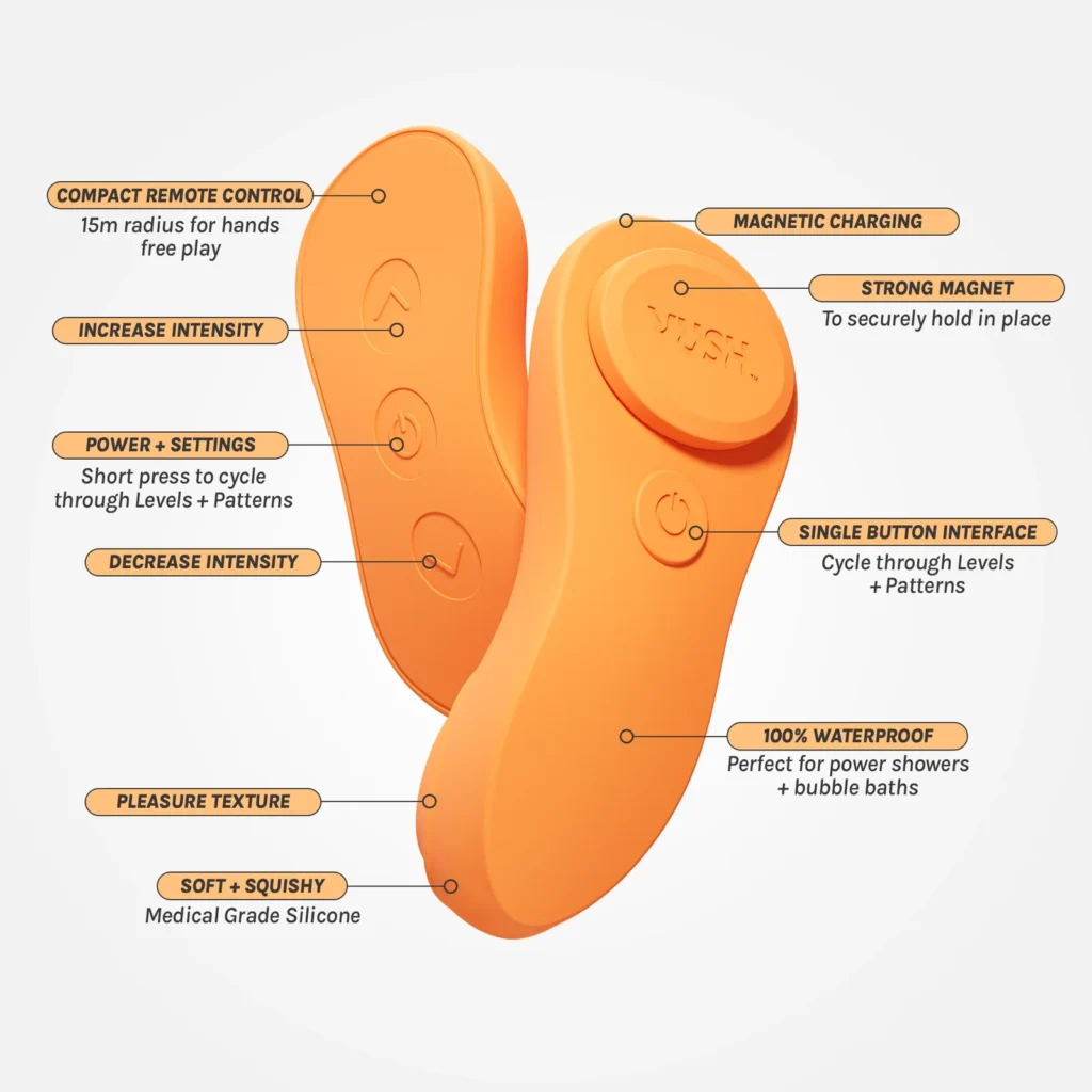 VUSH Luna Rechargeable Wearable Vibrator - Key Features