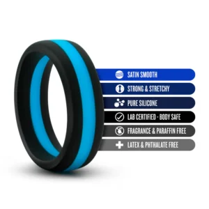 Blush | Performance Silicone Pro Cock Ring - Blue & Black