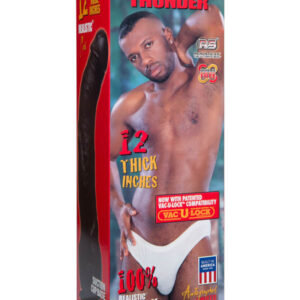 Doc Johnson Signature Cocks Black Thunder 12-inch Realistic Cock