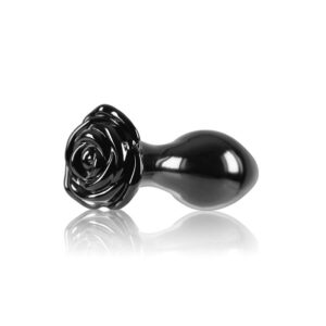 NS Novelties | Crystal - Rose Glass Butt Plug - Black