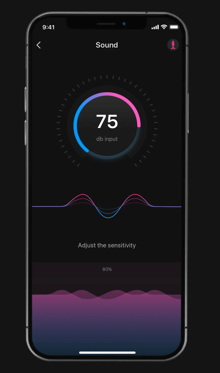 Lovense Hush 2 Remote App Features - Adjust Sound Sensitivity