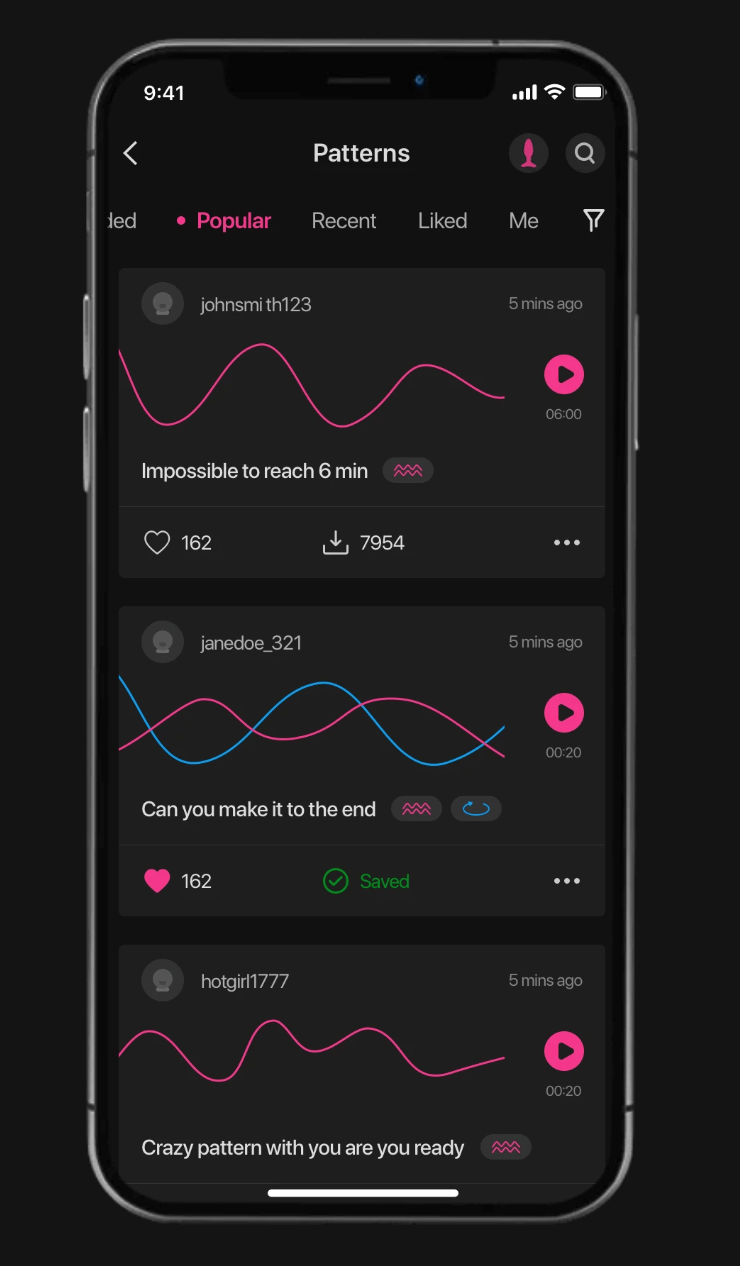 Lovense Hush 2 Remote App Features - Patterns