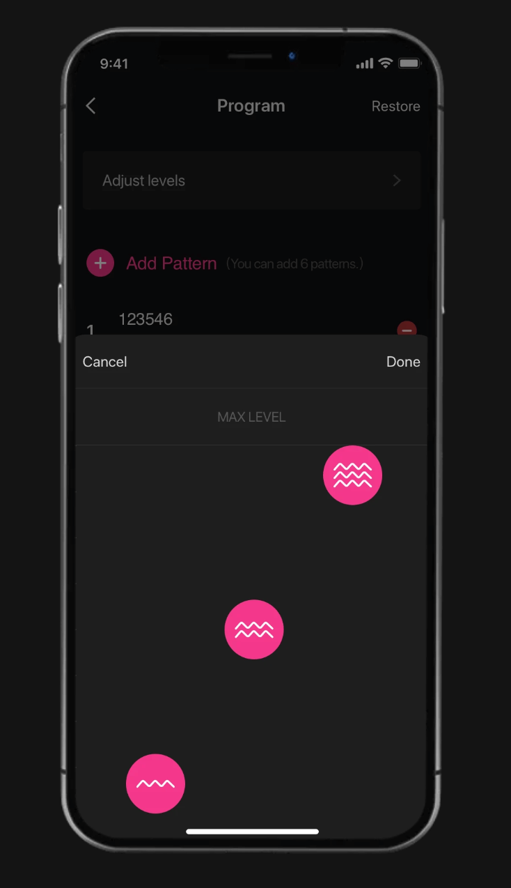 Lovense Hush 2 Remote App Features - Set Pattern Intensity