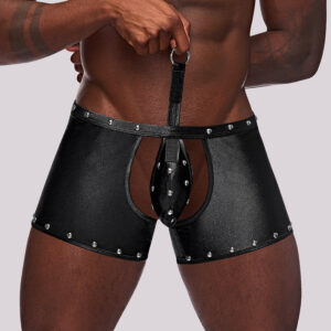 Male Power Faux Leather Chaps & Thong Set