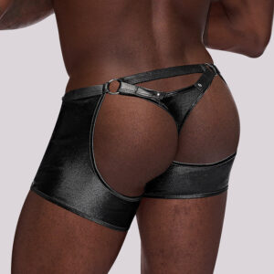 Male Power Faux Leather Chaps & Thong Set