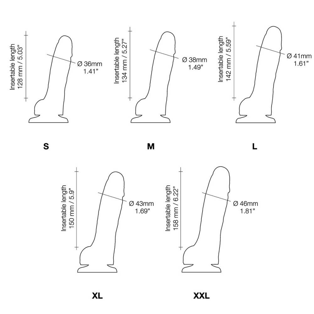 Strap-on-Me | Sliding Skin Realistic Dildo Dimensions