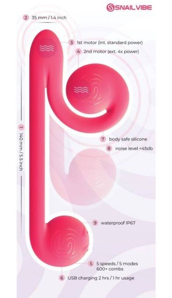 Snail Vibe Original Dual Stimulation Vibrator - Features