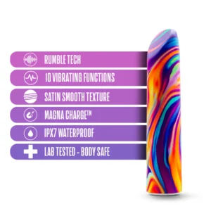 Limited Addiction By Blush - Psyche Power Vibe Rainbow Vibrator with Powerful RumboTech Technology