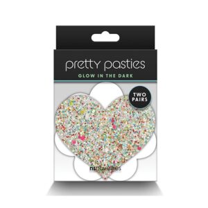 NS Novelties Pretty Pasties Heart & Flower Glow in the Dark - 2 Pair