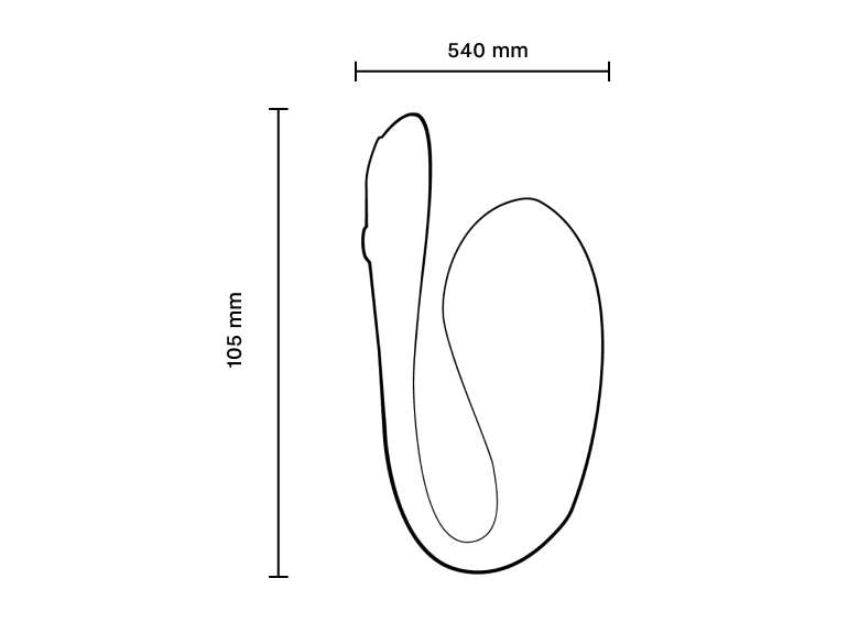 We-Vibe Jive 2 Wearable Dual Stimulation Egg Vibrator - Dimensions 105mm x 540mm