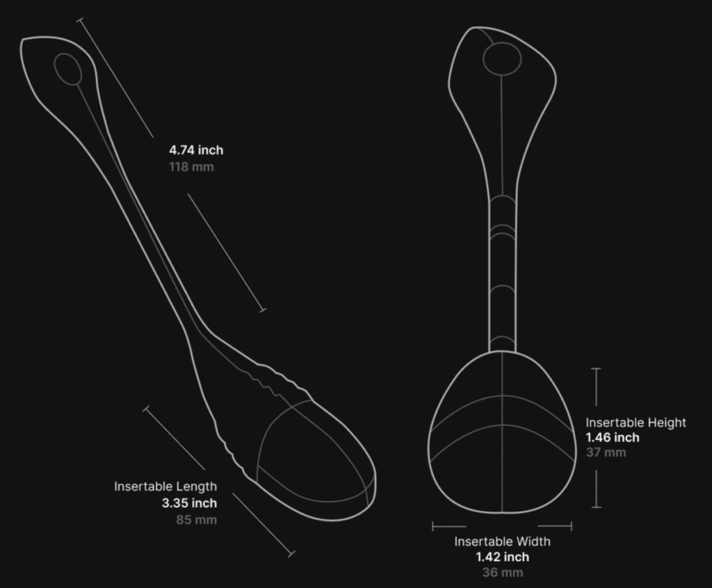 Lovense Vulse Thrusting & Vibrating App-controlled Love Egg - Dimensions