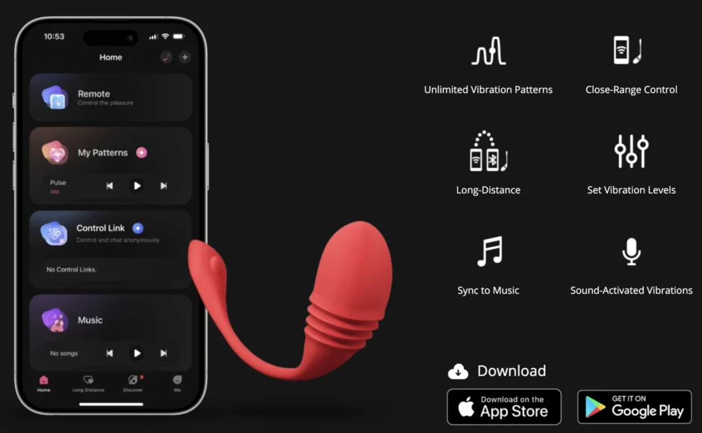 Lovense Vulse Thrusting & Vibrating App-controlled Love Egg - Remote App Features